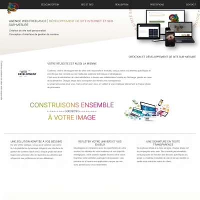 Développement de sites web : codevea, capture d’écran ordinateur